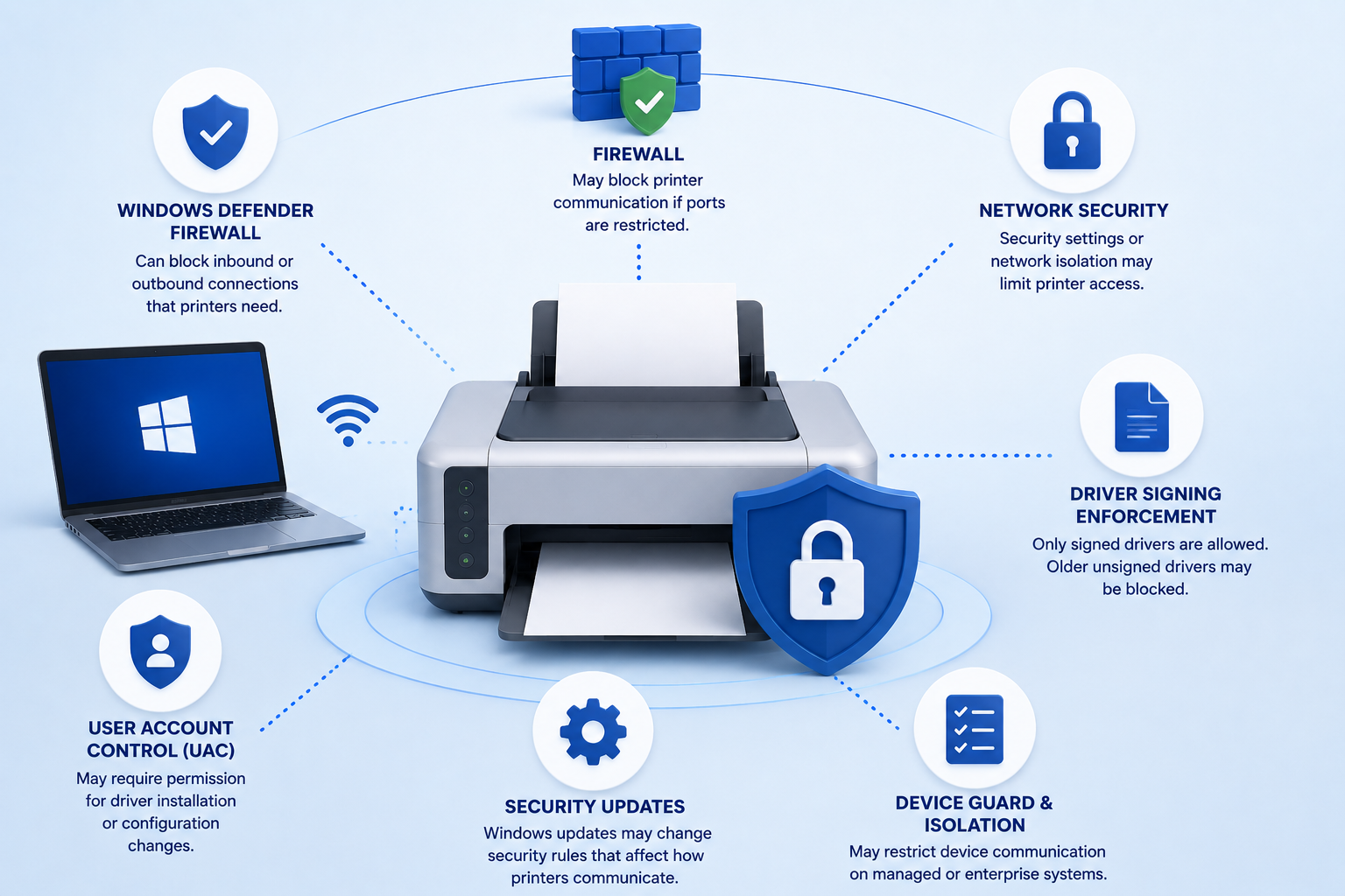 How Windows Security Features May Influence Printer Communication